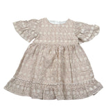 Lalalu' Abito Tinta Unita con Fantasia A Righe per Bambina VTL70PB BIANCO LALALU' 