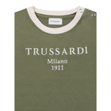 Trussardi Polo Mezza Manica Tinta Unita con Stampa per Neonato TIP25033TS VERDE TRUSSARDI 