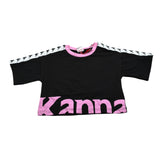 Kappa T-Shirt Girocollo tinta unita con Stampa Nero per Bambina 3746M0022 NERO KAPPA 