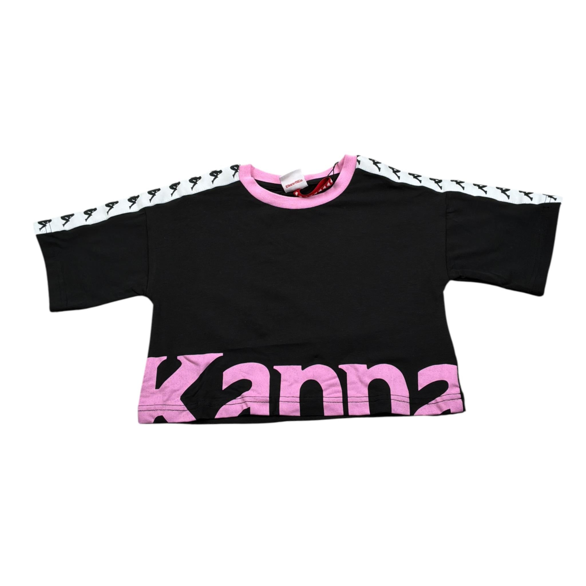Kappa T-Shirt Girocollo tinta unita con Stampa Nero per Bambina 3746M0022 NERO KAPPA 