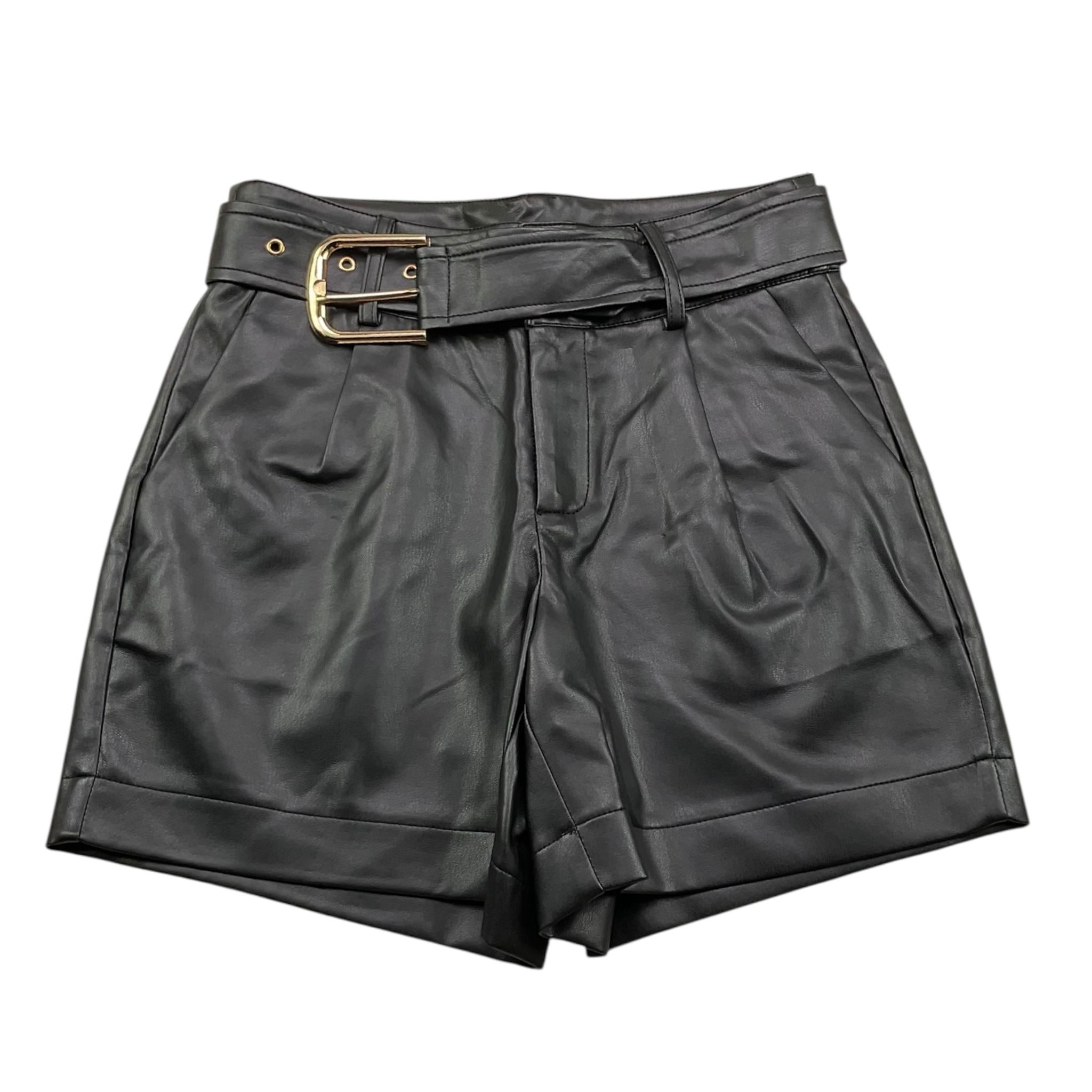 MARC ELLIS short in ecopelle tinta unita Nero per Bambina JMJS00232 NERO MARC ELLIS 