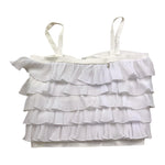 Met Top Tinta Unita con Rouches per Bambina ME291 BIANCO MET 