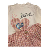 MONO STAR completo 2 pezzi shirt-gonna Bianco/rosa per Bambina M4000 BIANCO/ROSA MONO STAR 