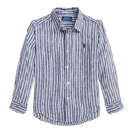 Ralph Lauren Camicia Tinta Unita con Fantasia A Righe per Bambino 323962145001 BLU RALPH LAUREN 