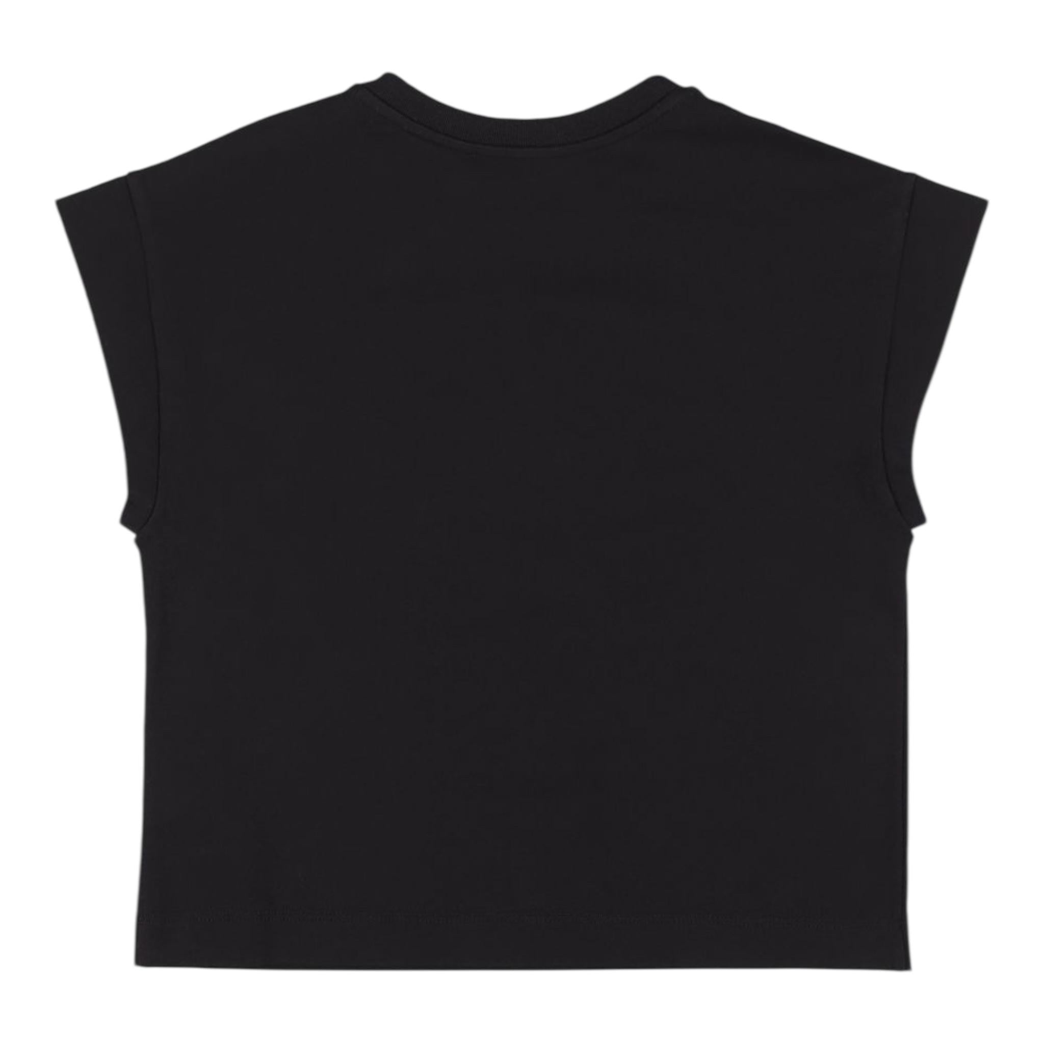 Dolce & Gabbana T-Shirt Girocollo Tinta Unita con Logo per Neonata L5JTIDN NERO DOLCE & GABBANA 