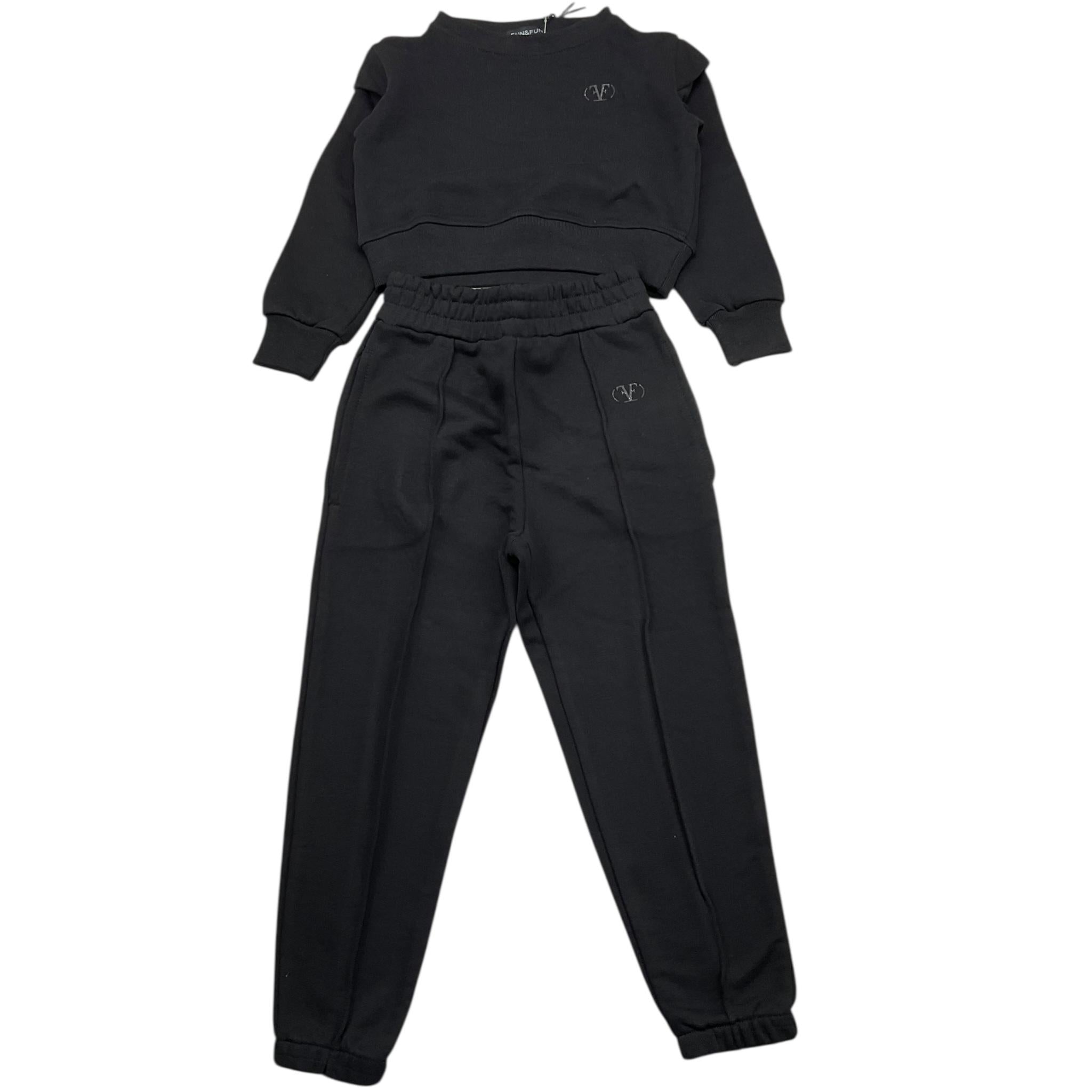 FUN & FUN completo 2pz felpa-pantalone tinta unita Nero per Bambina FBCM00006 NERO FUN & FUN 
