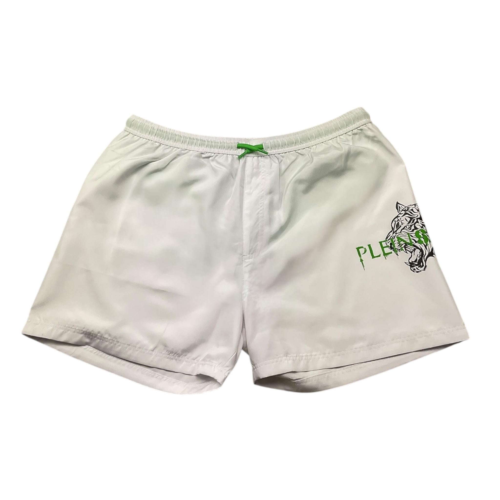 Plein Sport Swim Costume Tinta Unita con Logo per Bambino PS25KBBM02 BIANCO PLEIN SPORT SWIM 