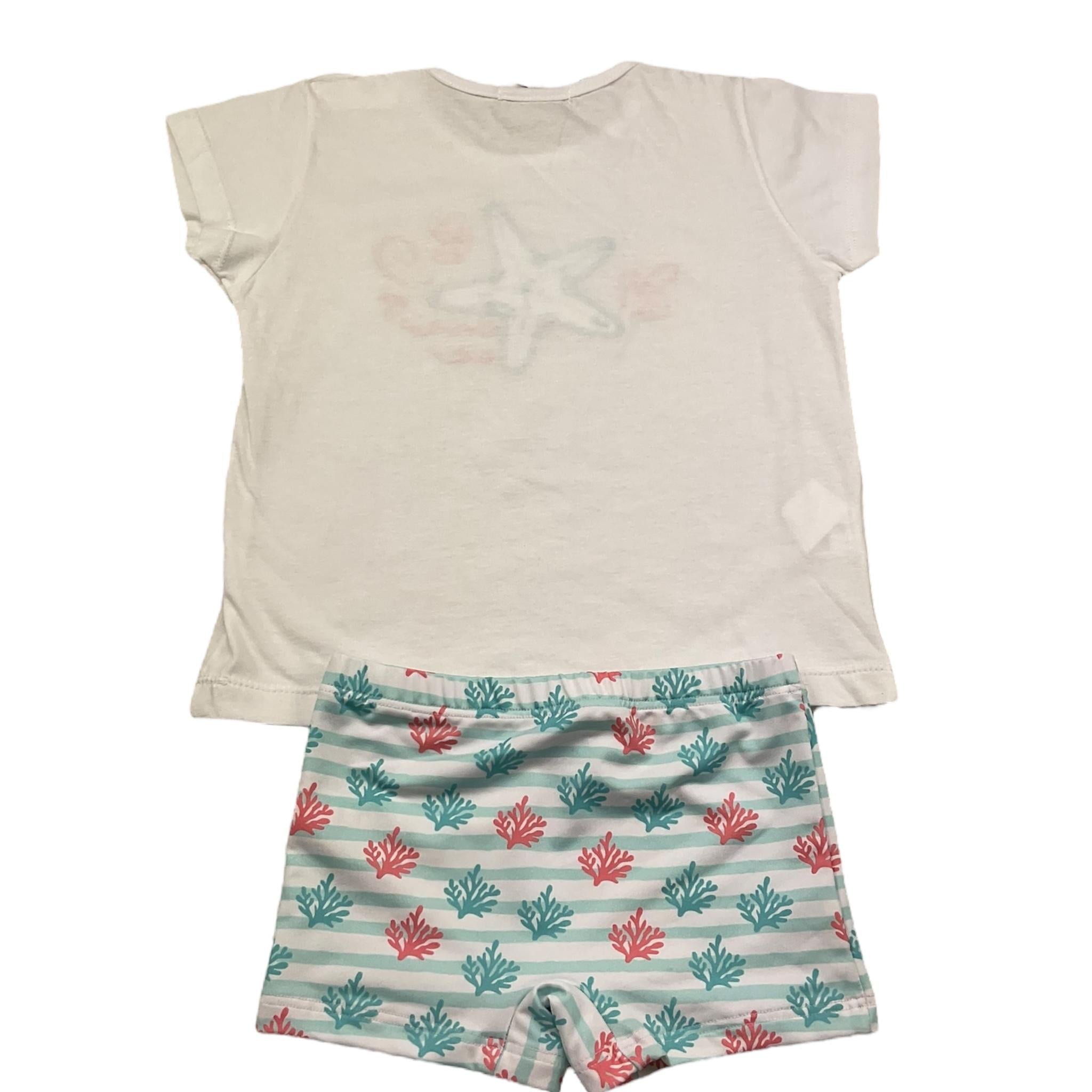 Calamaro Completo 2 Pezzi T-Shirt-Costume per Neonato 23030 BIANCO CALAMARO 