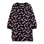 MONNALISA abito tinta unita con stampa barbie Nero per Bambina 19D930 NERO MONNALISA 