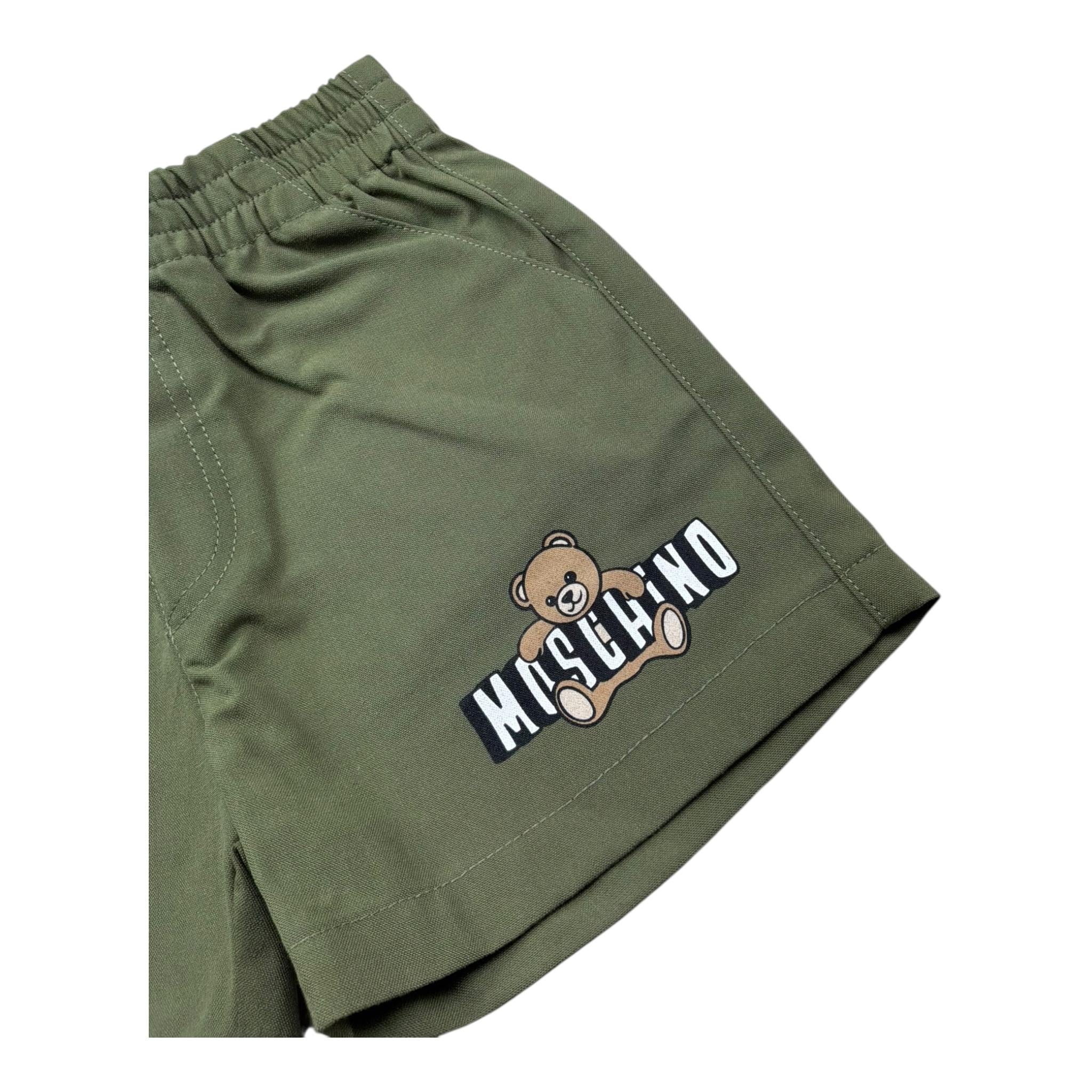 Moschino Short Tinta Unita con Stampa per Neonata MUQ01N VERDE MOSCHINO 