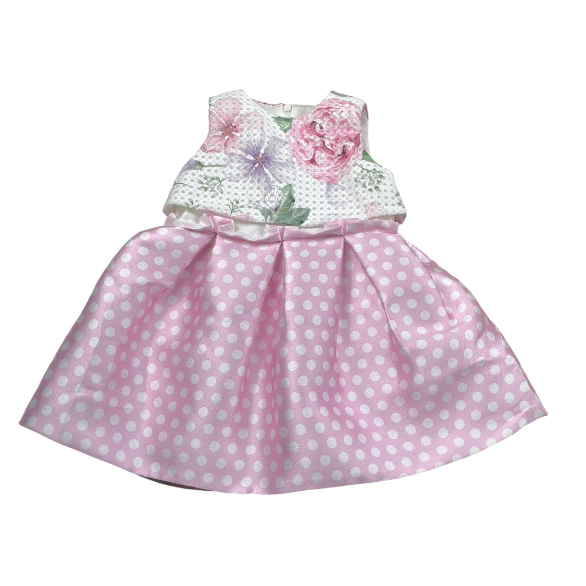 Carlo Pignatelli Abito Bicolore con Stampa E Fantasia Pois per Neonata ABC2113B ROSA CARLO PIGNATELLI 