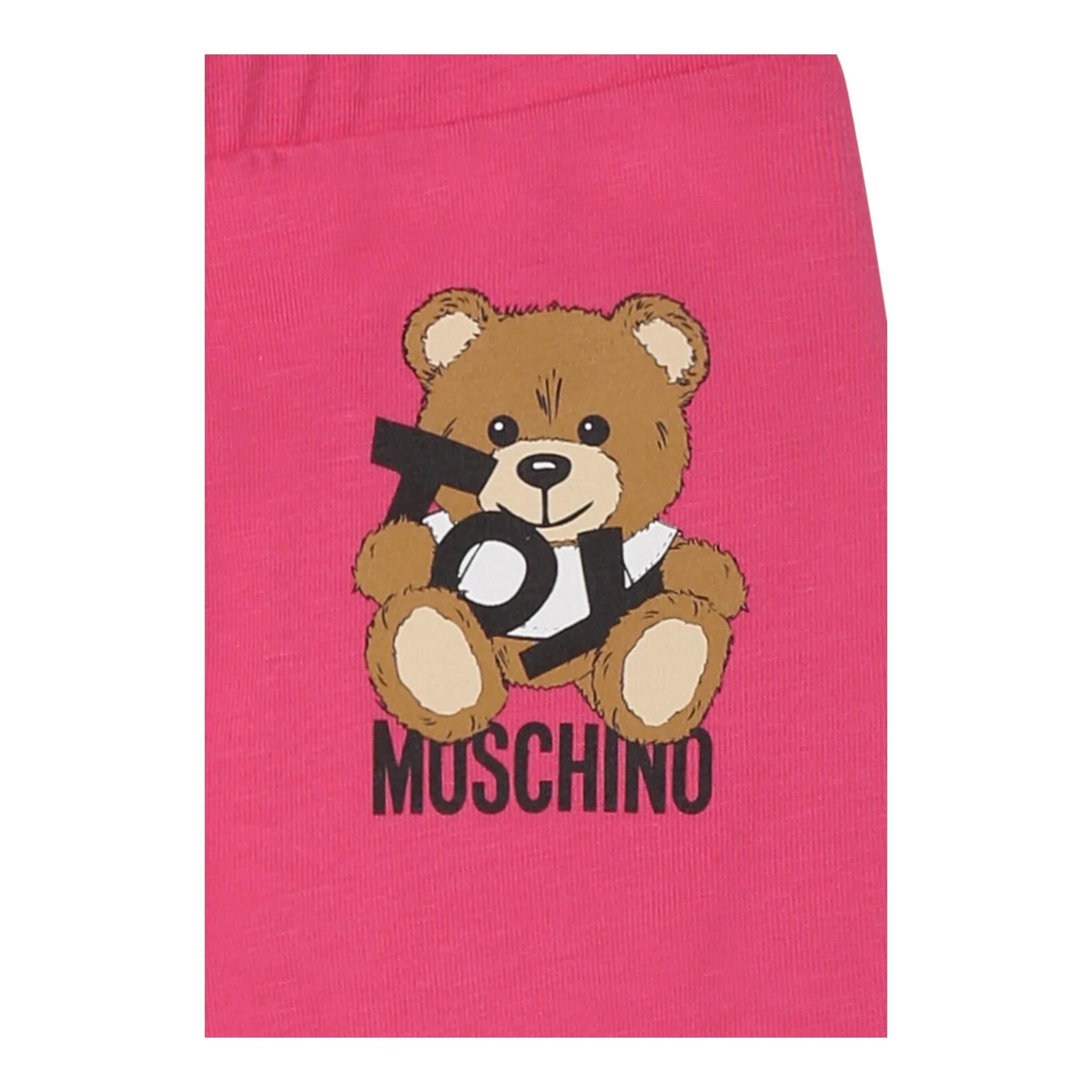 Moschino Leggins Tinta Unita con Logo per Neonata MFP032 FUXIA MOSCHINO 