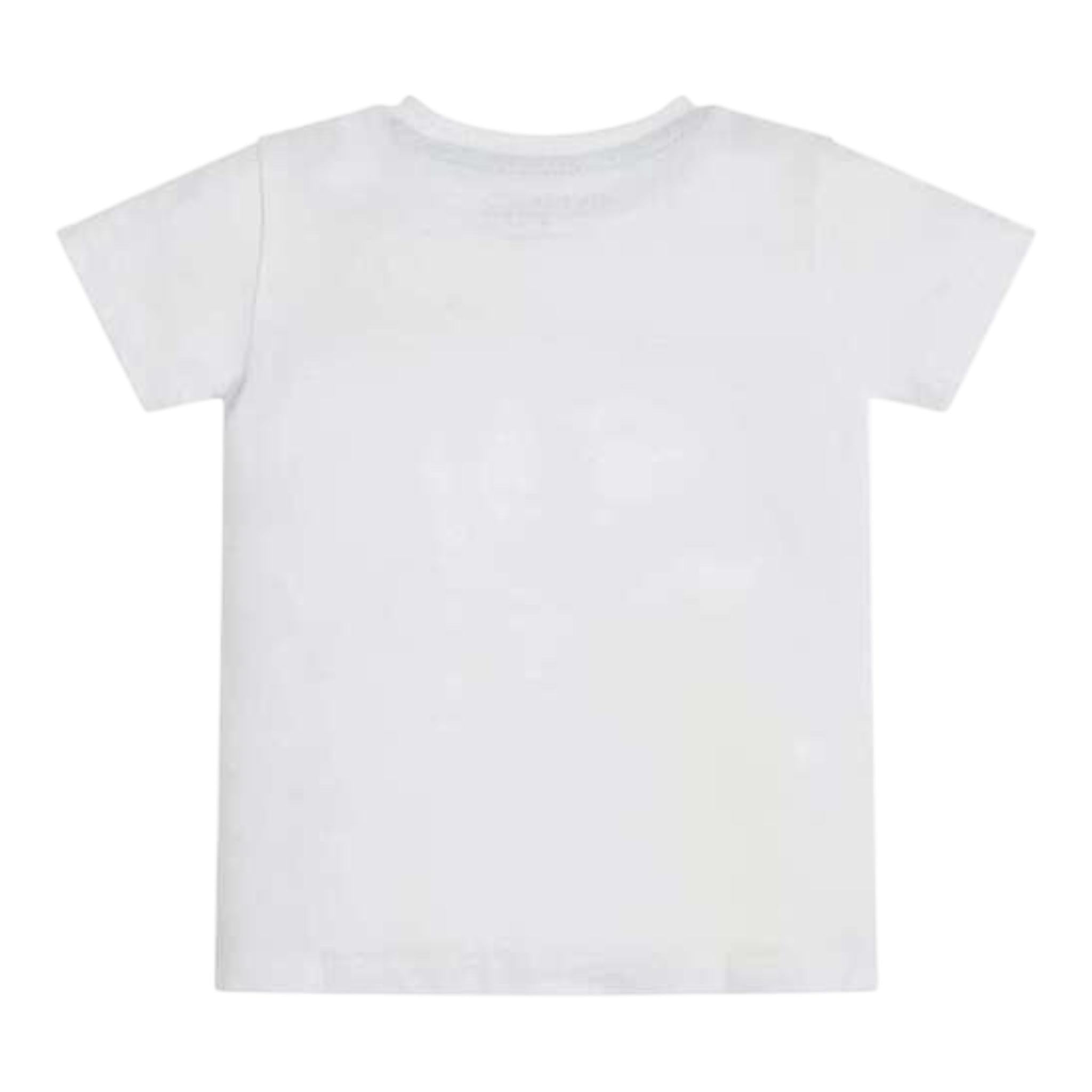 Guess T-Shirt Girocollo Tinta Unita con Stampa per Neonato N3GI09K8HM0 BIANCO GUESS 