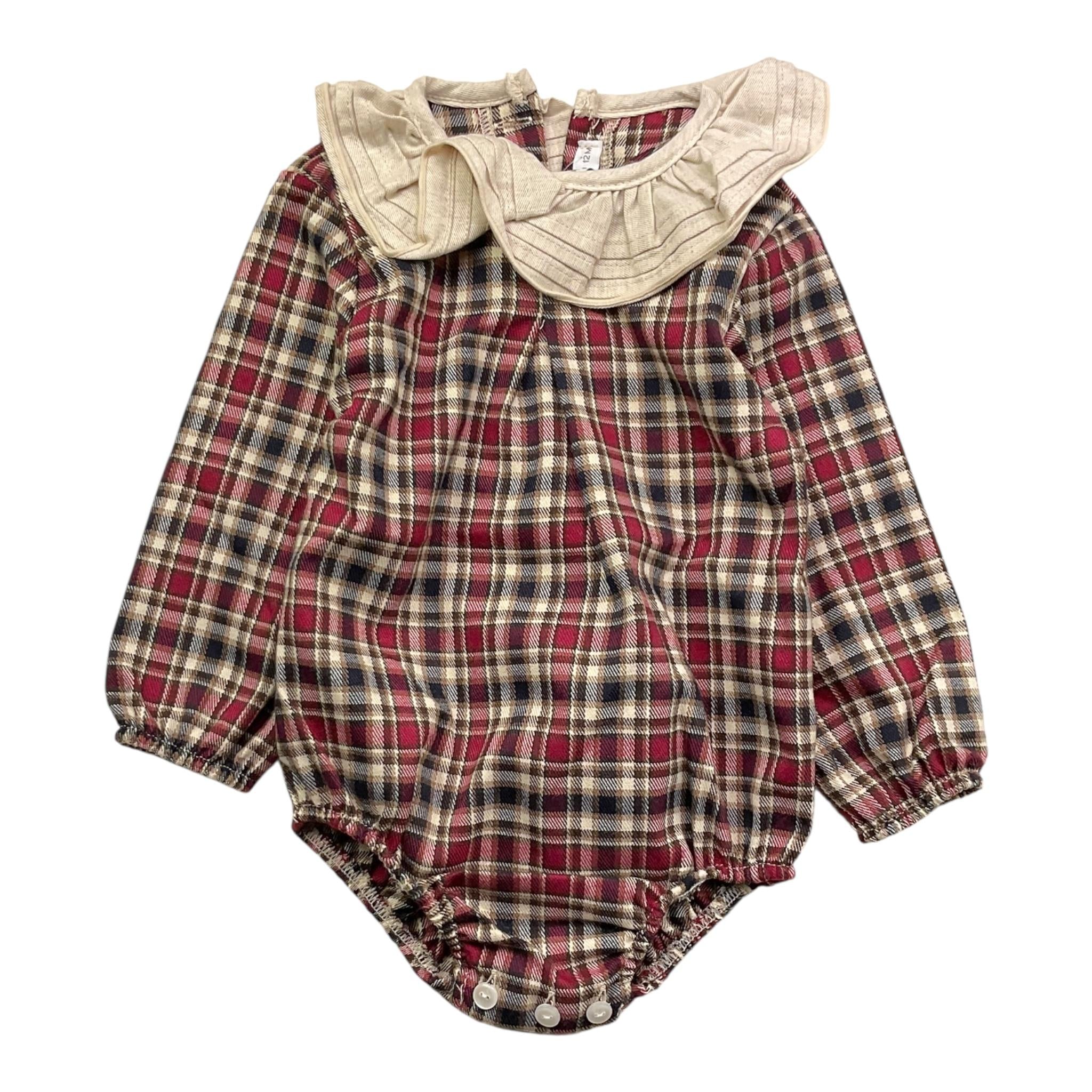 CALAMARO pagliaccetto tinta unita con fantasia a quadri Beige per Neonata 32461 BEIGE CALAMARO 