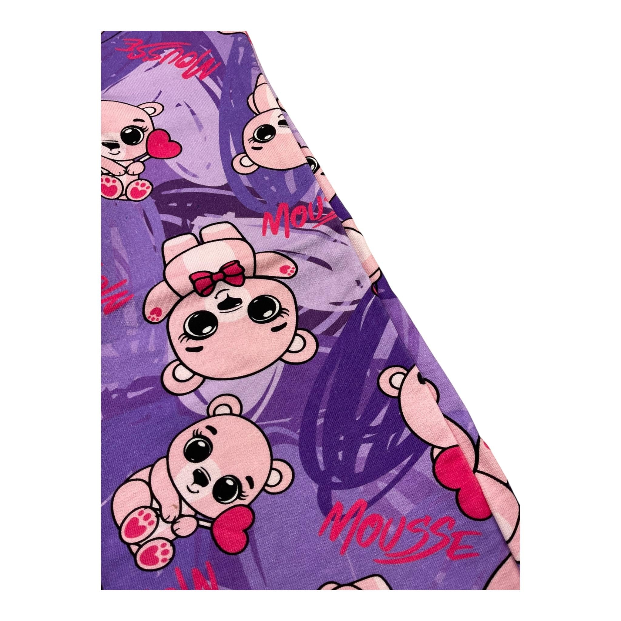 MOUSSE pantalone tinta unita con stampa orsi Viola per Bambina PNTA VIOLA MOUSSE 