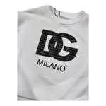 Dsquared2 Felpa Chiusa Girocollo Tinta Unita con Logo per Bambina L4IWHZ BIANCO DSQUARED2 