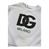 Dsquared2 Felpa Chiusa Girocollo Tinta Unita con Logo per Bambina L4IWHZ BIANCO DSQUARED2 
