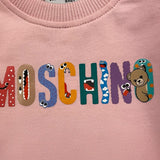 MOSCHINO abito girocollo tinta unita con stamoa Rosa per Neonata MDV0CX ROSA MOSCHINO 