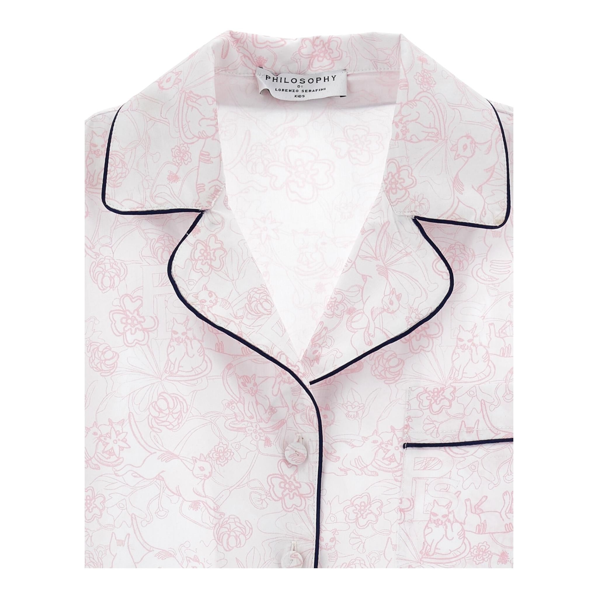 Philosophy Camicia Tinta Unita Mezza Manica con Stampa per Bambina I1E301 ROSA PHILOSOPHY 