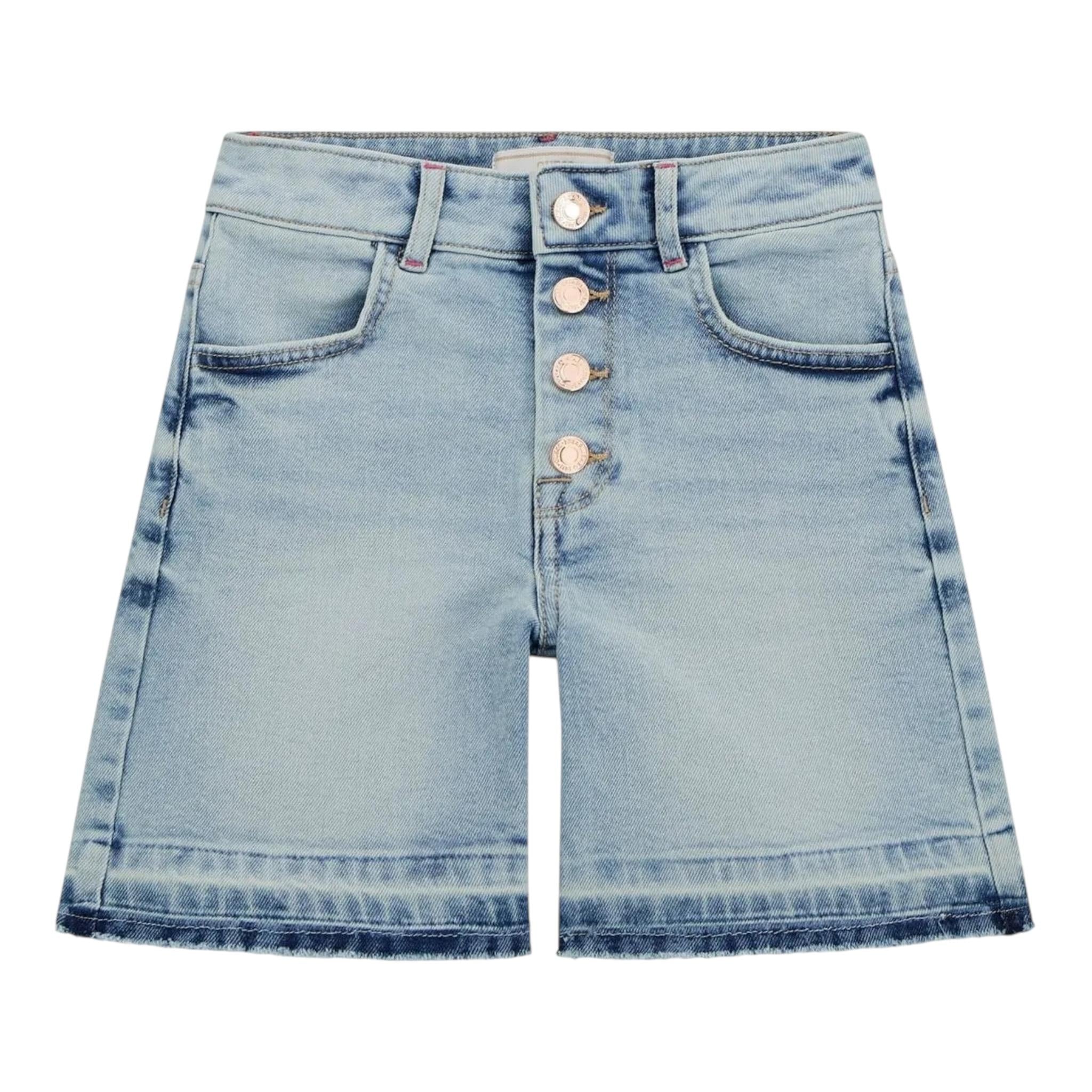 Guess Short In Denim Tinta Unita con Girovita Regolabile per Bambina J5GD03D5NK0 AZZURRO GUESS 