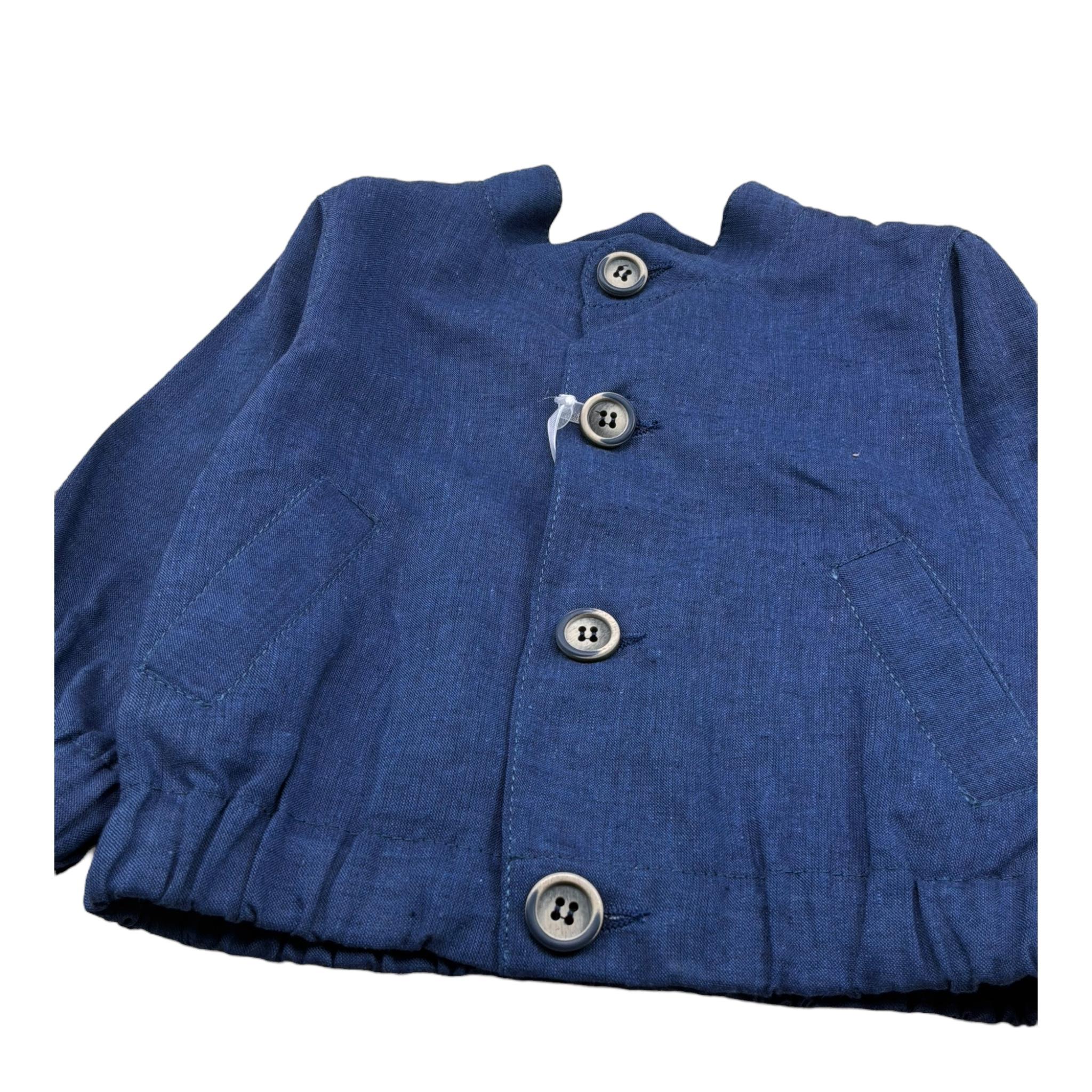 I Delfi Giacca Tinta Unita con Bottoni per Neonato 25P5330 BLU I DELFI 