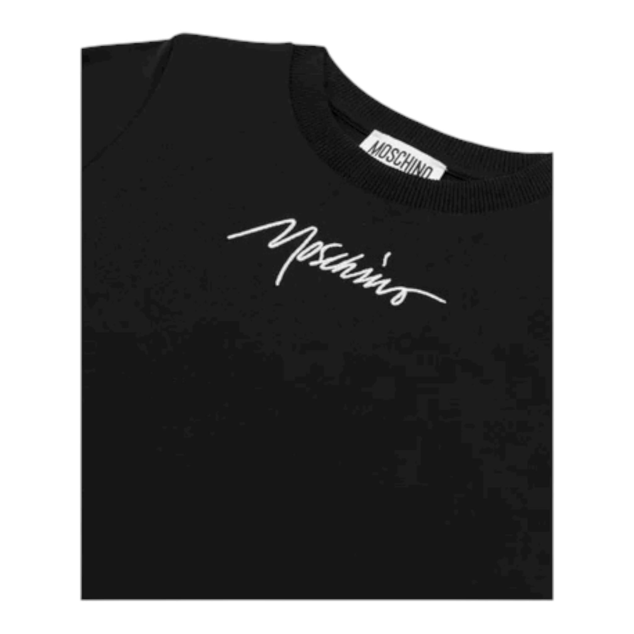Moschino T-Shirt Tinta Unita con Stampa per Bambina HUM058 NERO MOSCHINO 