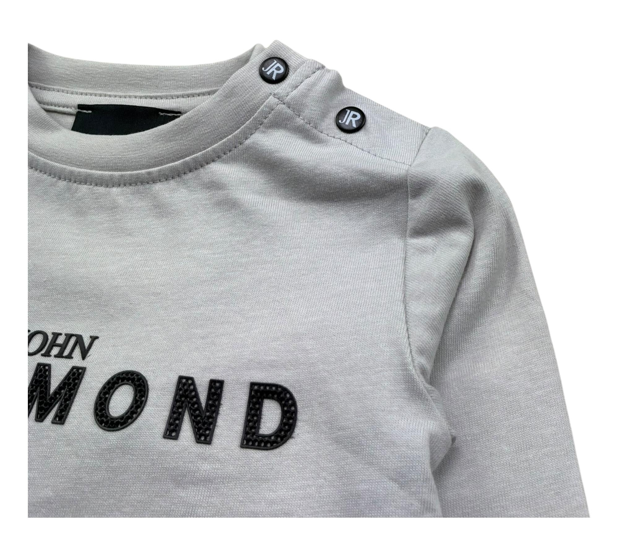 John Richmond Shirt Girocollo Tinta Unita con Logo per Neonato RIP26009TS GRIGIO JOHN RICHMOND 