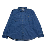 NAME.IT camicia in denim tinta unita manica lunga Blu per Bambino 13215794 BLU NAME.IT 