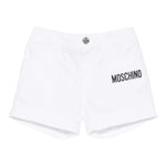 Moschino Bermuda Tinta Unita con Elastico In Vita per Neonato MUQ01J BIANCO MOSCHINO 