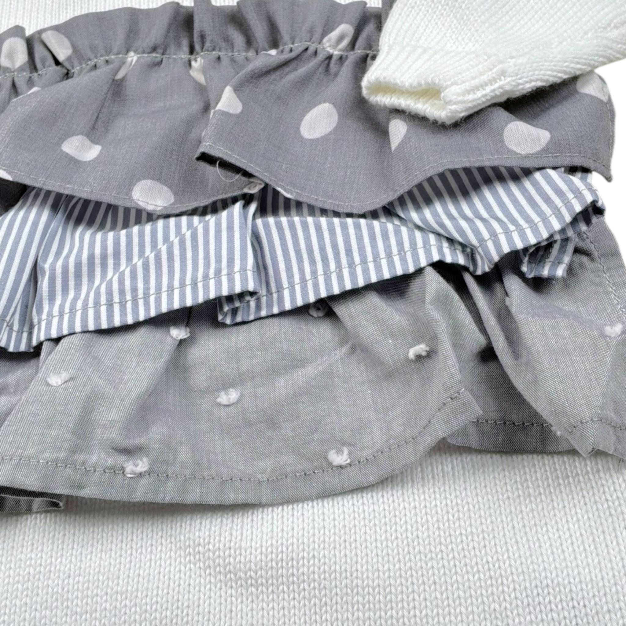 Per Te Tutina Tinta Unita con Balze In Contrasto per Neonata 53110 BIANCO PER TE 