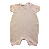 Little Bear Pagliaccetto Mezza Manica Tinta Unita Con Colletto In Contrasto Rosa Per Neonao