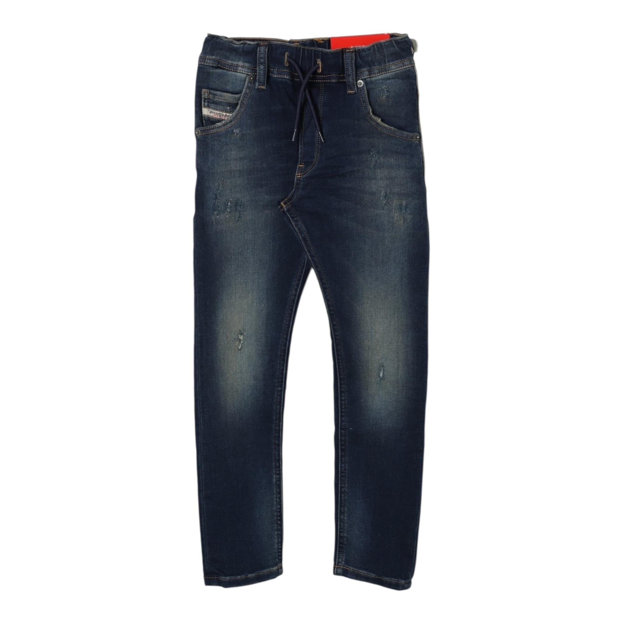 DIESEL jeans tinta unita con elastico in vita Blu per Bambino 00J3AJ BLU DIESEL 