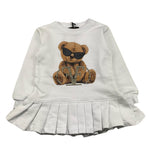 FUN & FUN abito felpa tinta unita manica lunga con orso Bianco per Neonata FNDR00355 BIANCO FUN & FUN 