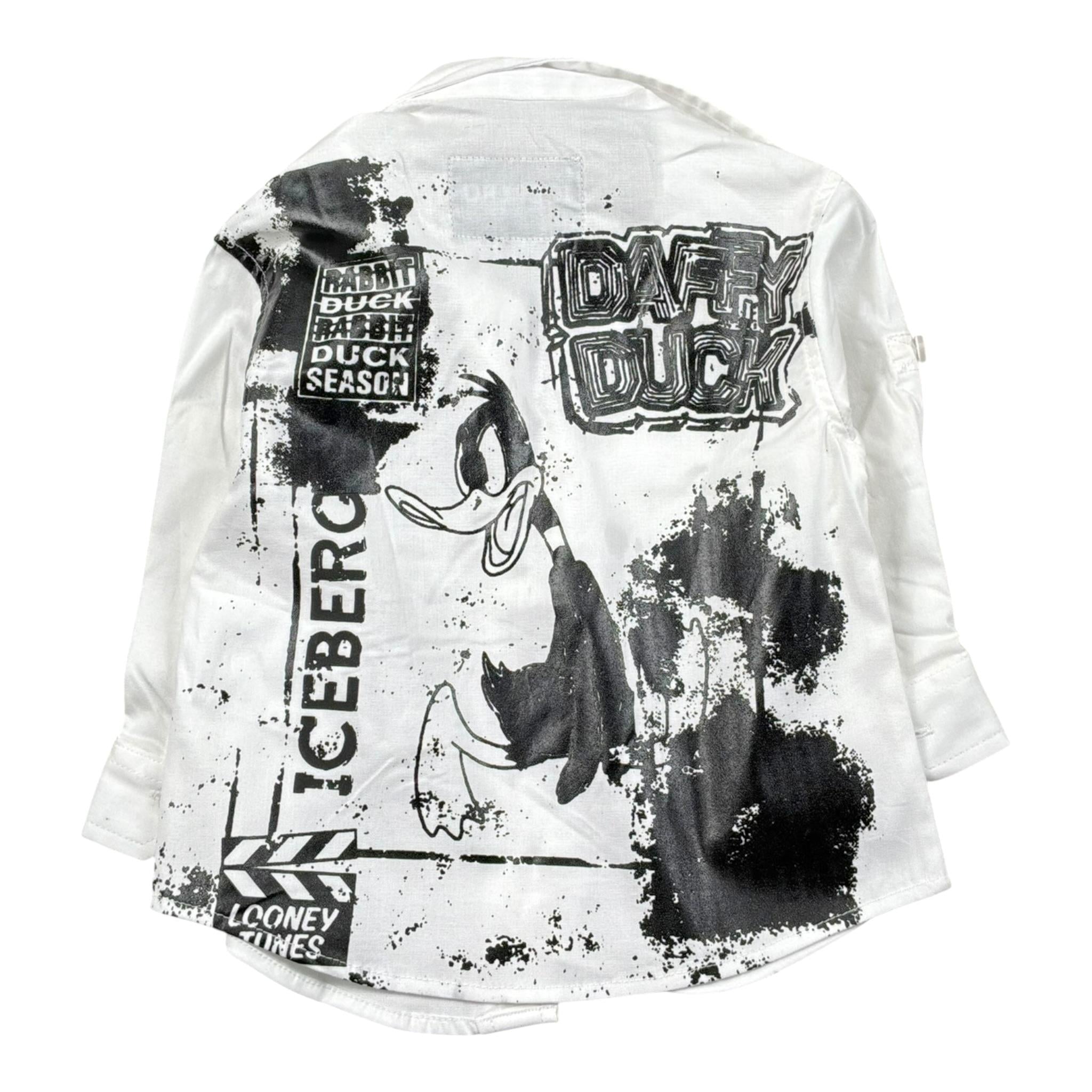 Iceberg Camicia Tinta Unita con Stampa per Bambino CMICE5113BJ BIANCO ICEBERG 