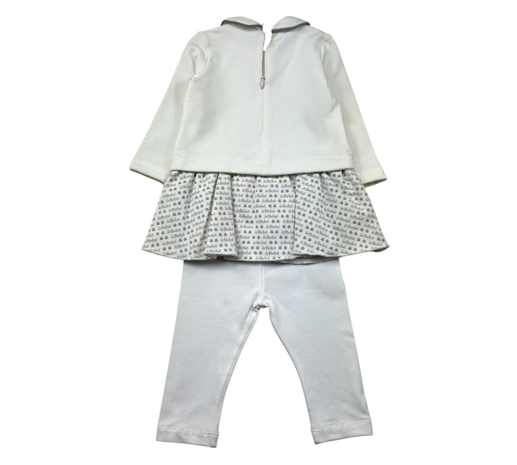 Le Bebe Completo 2 Pezzi Shirt-Leggins per Neonata LBG0367 PANNA LE BEBE 