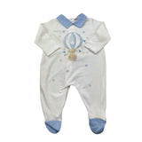 Le Bebe' Tutina Tinta Unita con Stampa E Colletto per Neonato LBB4888 BIANCO LE BEBE' 