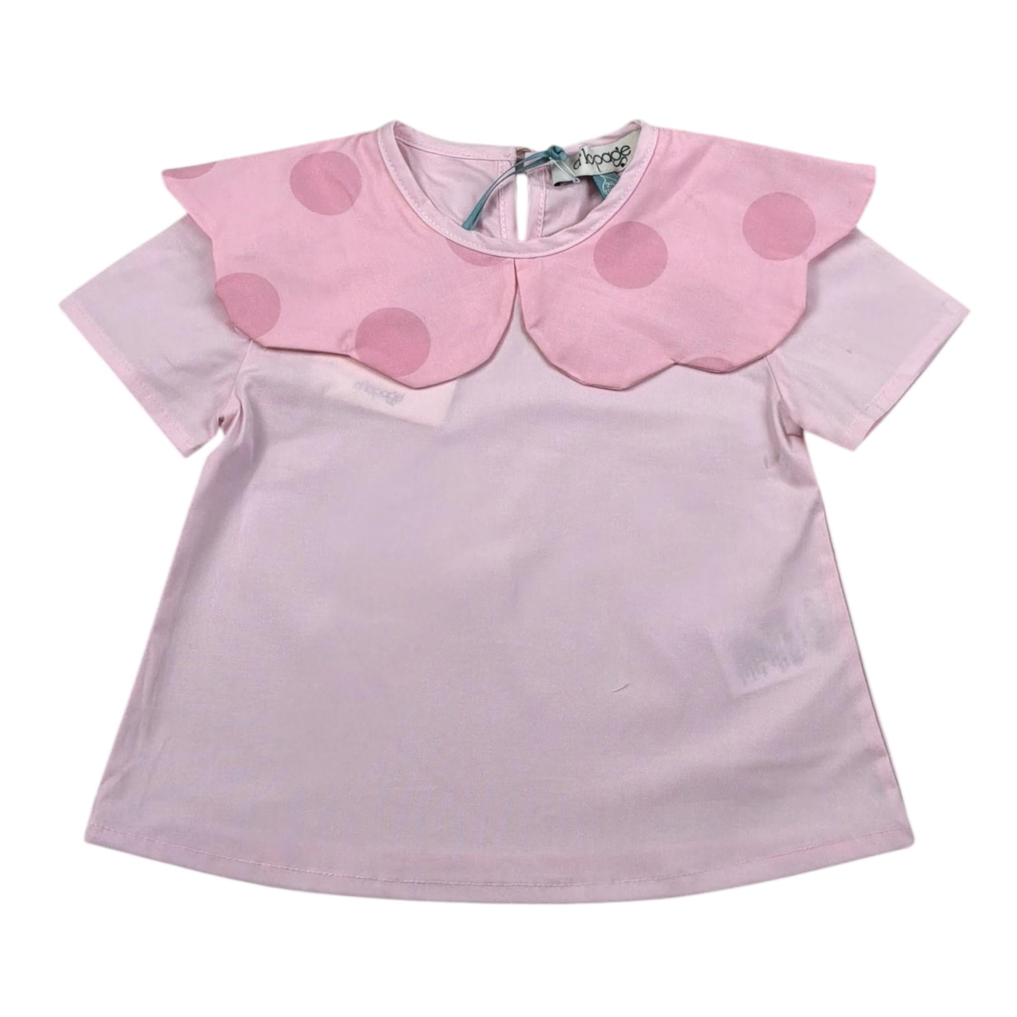A' La Page Camicia Mezza Manica Tinta Unita con Colletto per Neonata GIADA ROSA A' LA PAGE 