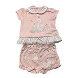 Chicco Completo 2 Pezzi T-Shirt-Culotte Tinta Unita Rosa Per Neonata