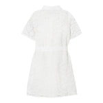 Michael Kors Abito Mezza Manica Tinta Unita con Ricami per Bambina R30295 BIANCO MICHAEL KORS 