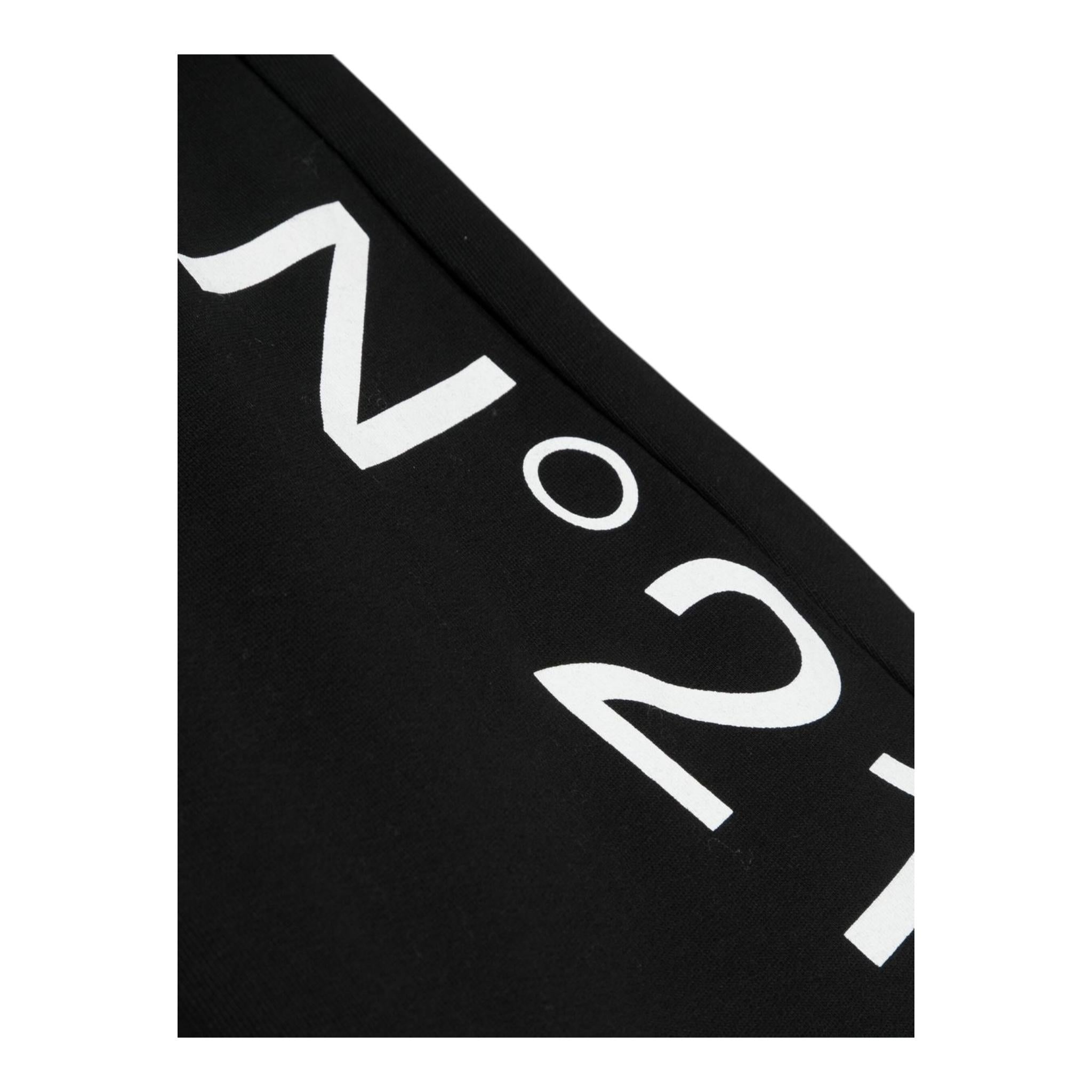 N°21 Bermuda Tinta Unita con Elastico In Vita E Stampa per Bambino N21614 NERO N°21 