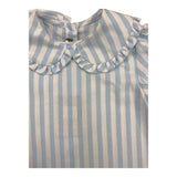 Little Bear Camicia Mezza Manica Fantasia A Righe Bianco/Azzurro Per Neonata