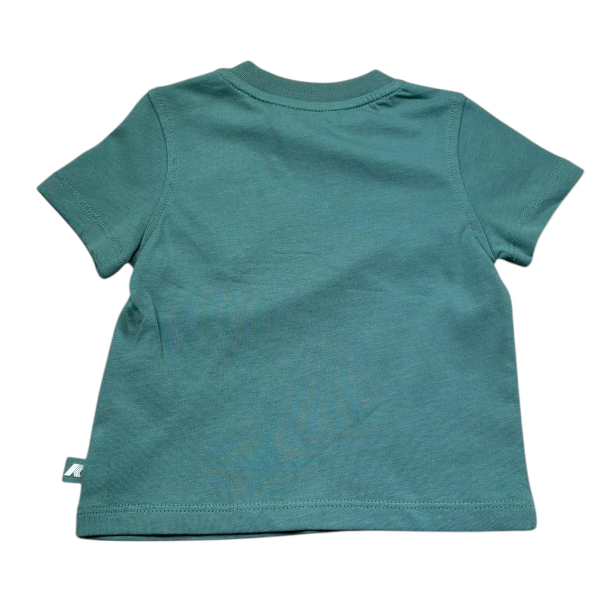 K-Way T-Shirt Girocollo Tinta Unita con Stampa per Neonato K2158JW VERDE K-WAY 