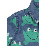 Stella Mccartney Camicia Mezza Manica Tinta Unita con Stampa Rane per Neonato TW5521 BLU STELLA McCARTNEY 