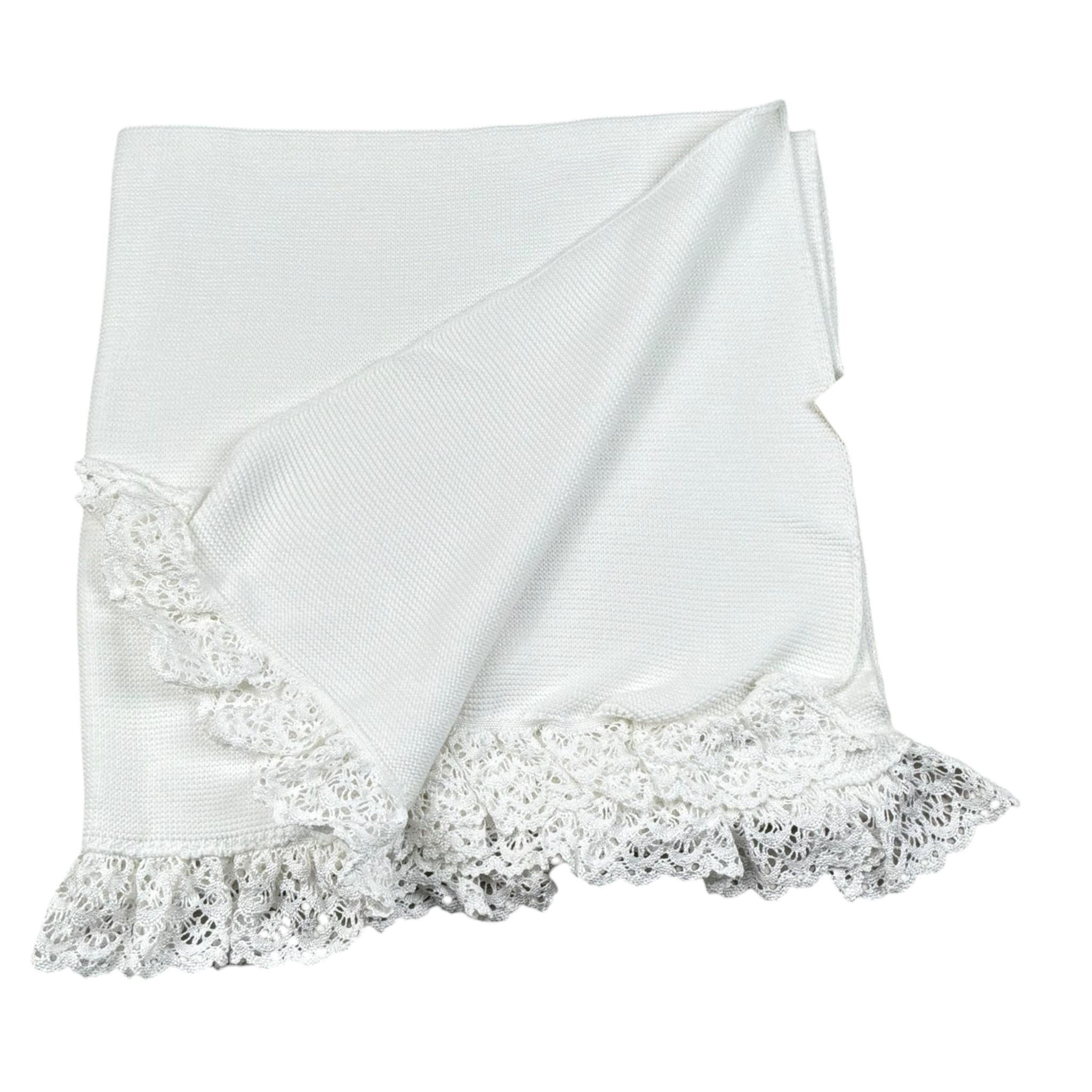 Cnd Coperta Tinta Unita con Ricami per Neonata 55737010 BIANCO CND 