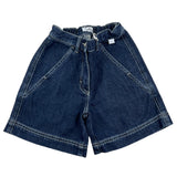Il Gufo Short In Denim Tinta Unita Con Girovita Regolabile Blu Per Bambina
