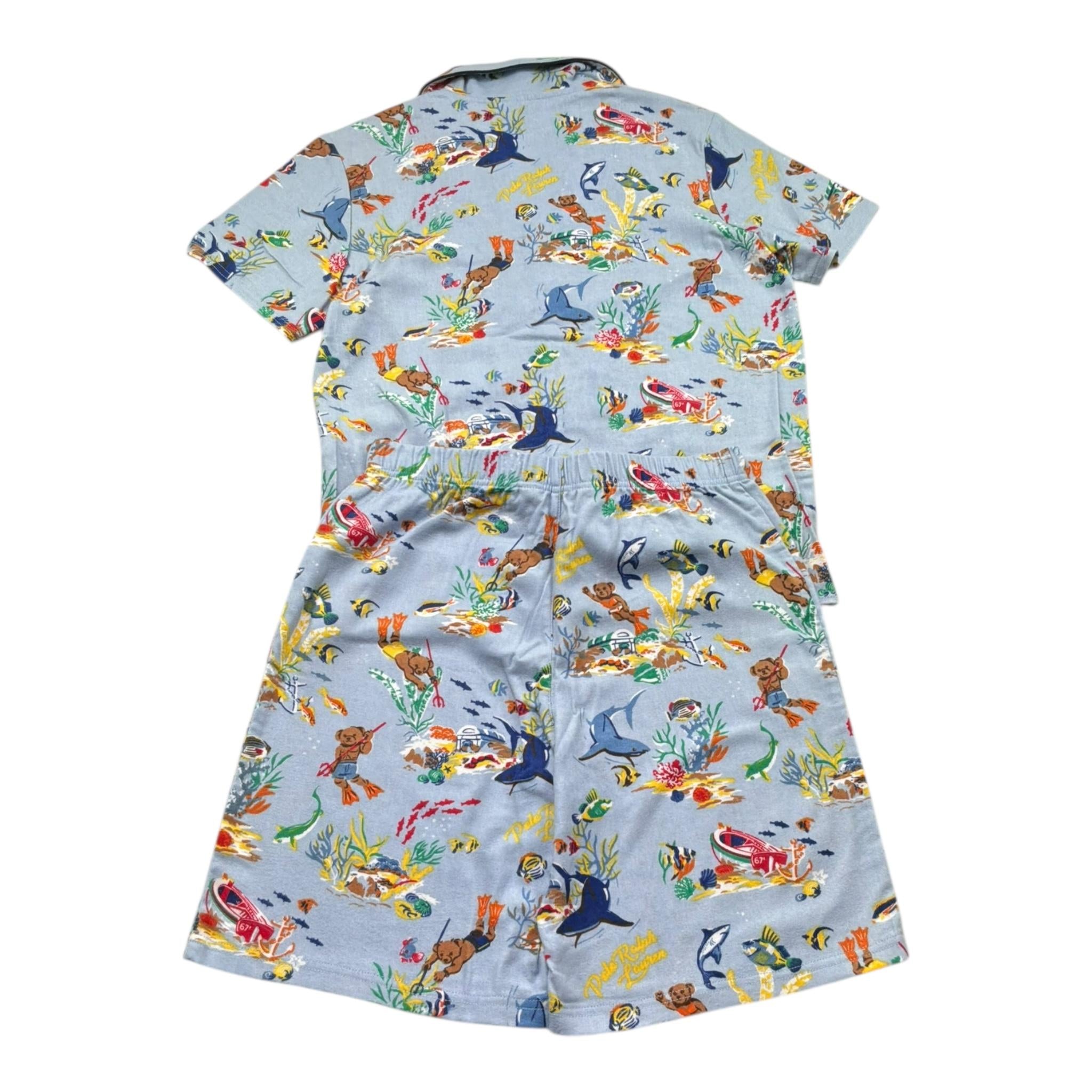 Ralph Lauren Completo 2 Pezzi T-Shirt-Bermuda  per Bambino 9P0140 AZZURRO RALPH LAUREN 