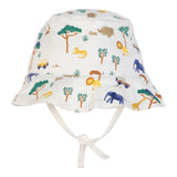 Carre'Ment Beau Cappello Tinta Unita Stampa Safari Panna Per Neonato