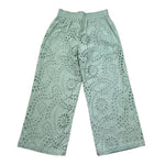 Saint Barth Pantalone Tinta Unita Modello Palazzo In Pizzo Sangallo per Bambina SANGALL VERDE SAINT BARTH 