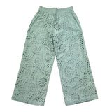 Saint Barth Pantalone Tinta Unita Modello Palazzo In Pizzo Sangallo per Bambina SANGALL VERDE SAINT BARTH 