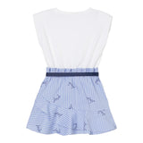 Liu Jo Abito Bicolore con Fantasia A Righe per Bambina KA5049X BIANCO/AZZURRO LIU JO 